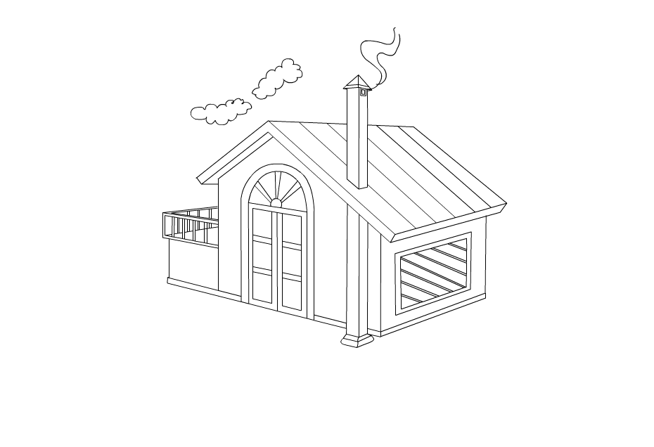 Wallpaper Small House For Kid Coloring Drawing