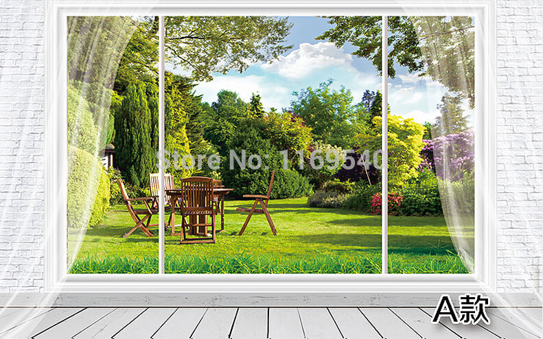 New Fake Window Mural 3d Personalized Wallpaper Background Painting
