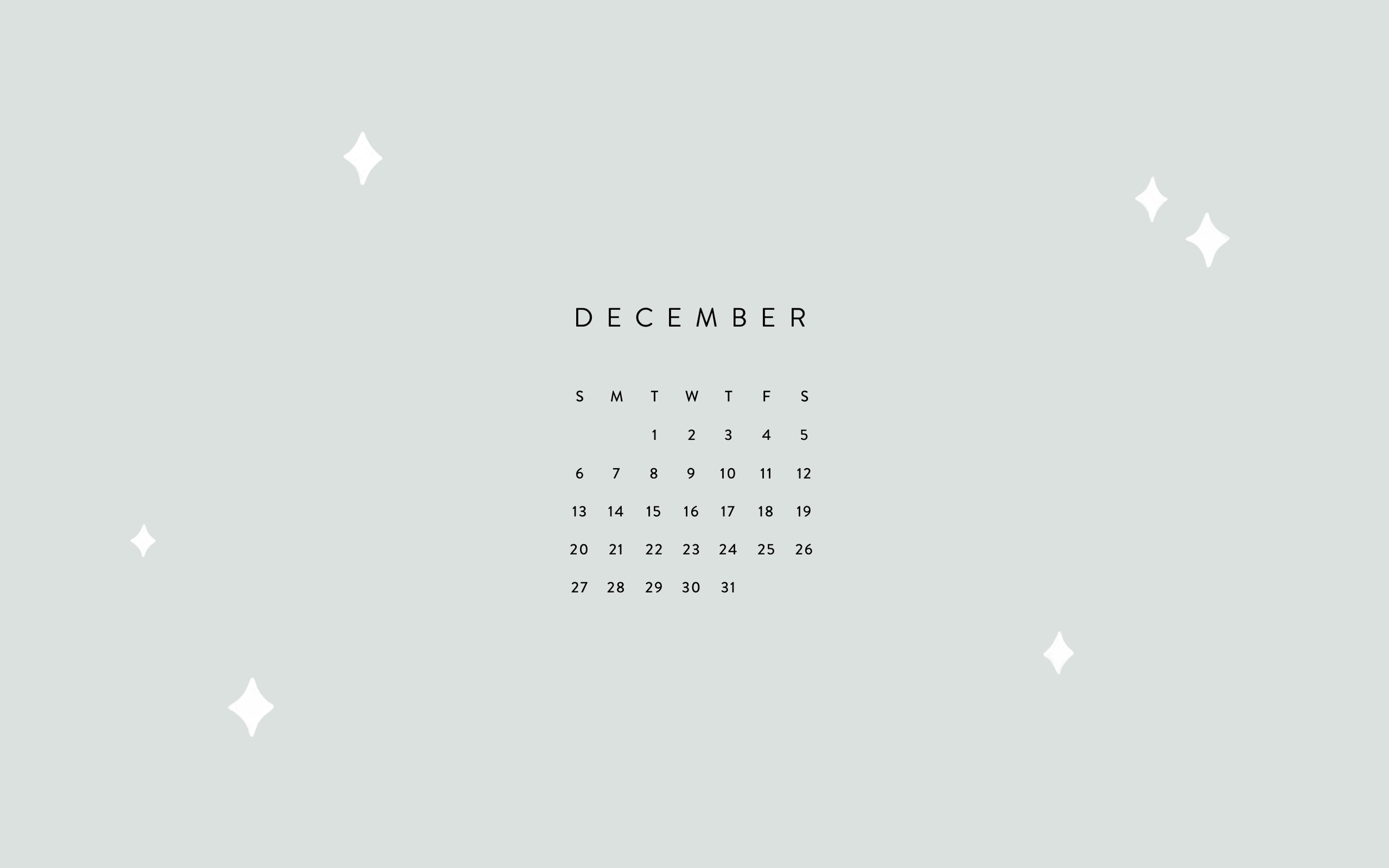 December Calendar Phone Desktop Wallpaper Love Minna