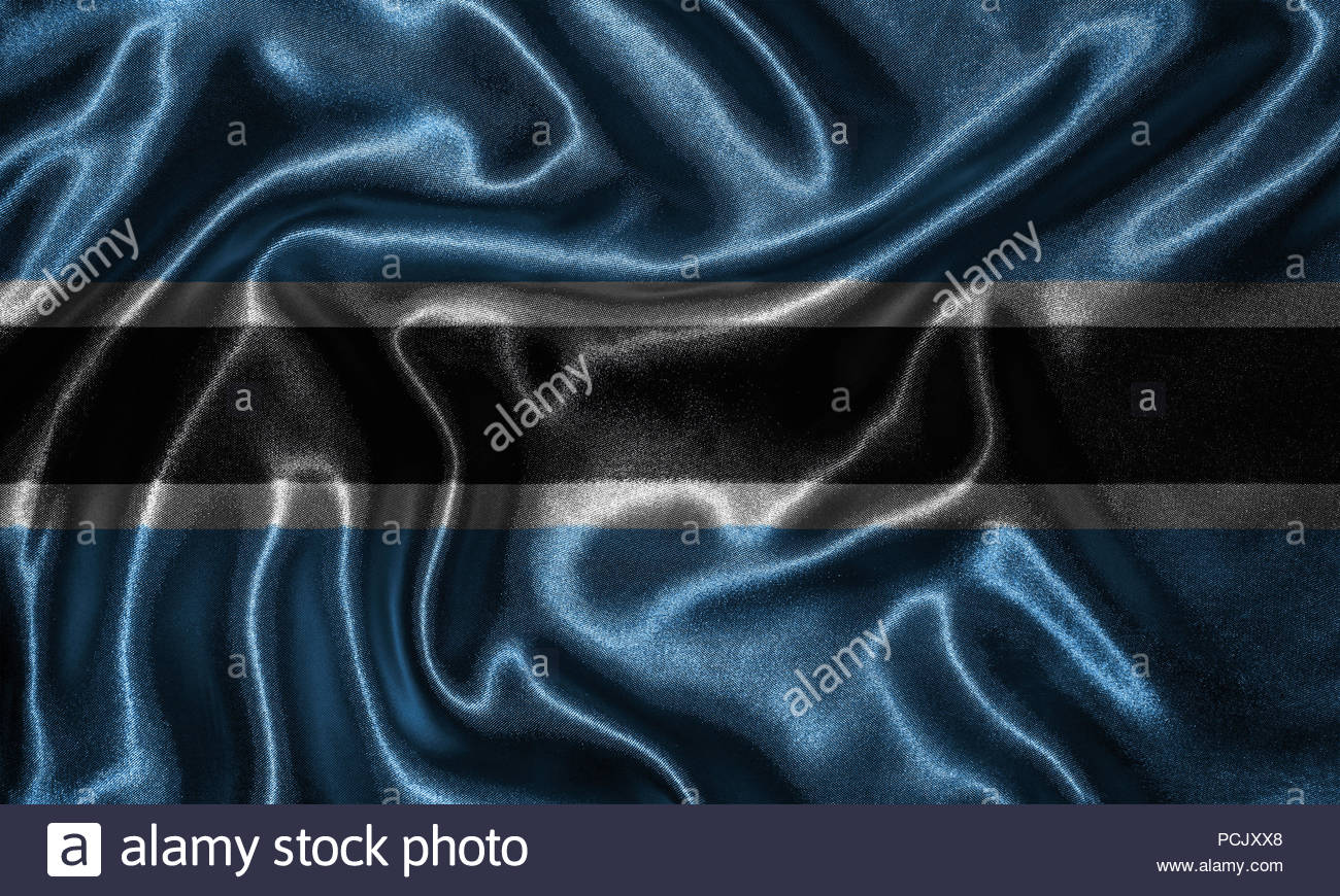 Botswana Flag Fabric Of Country Background And