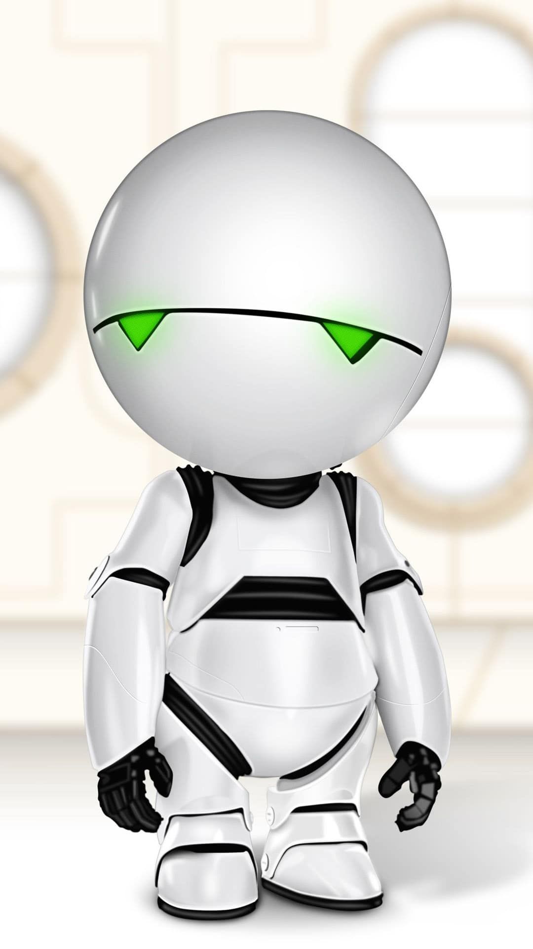 Marvin The Paranoid Android Wallpaper Depressed Robot From