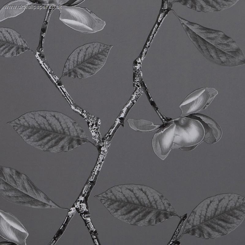 Jocelyn Warner Wallpaper Flora Slate 10metres X 52cm Pattern