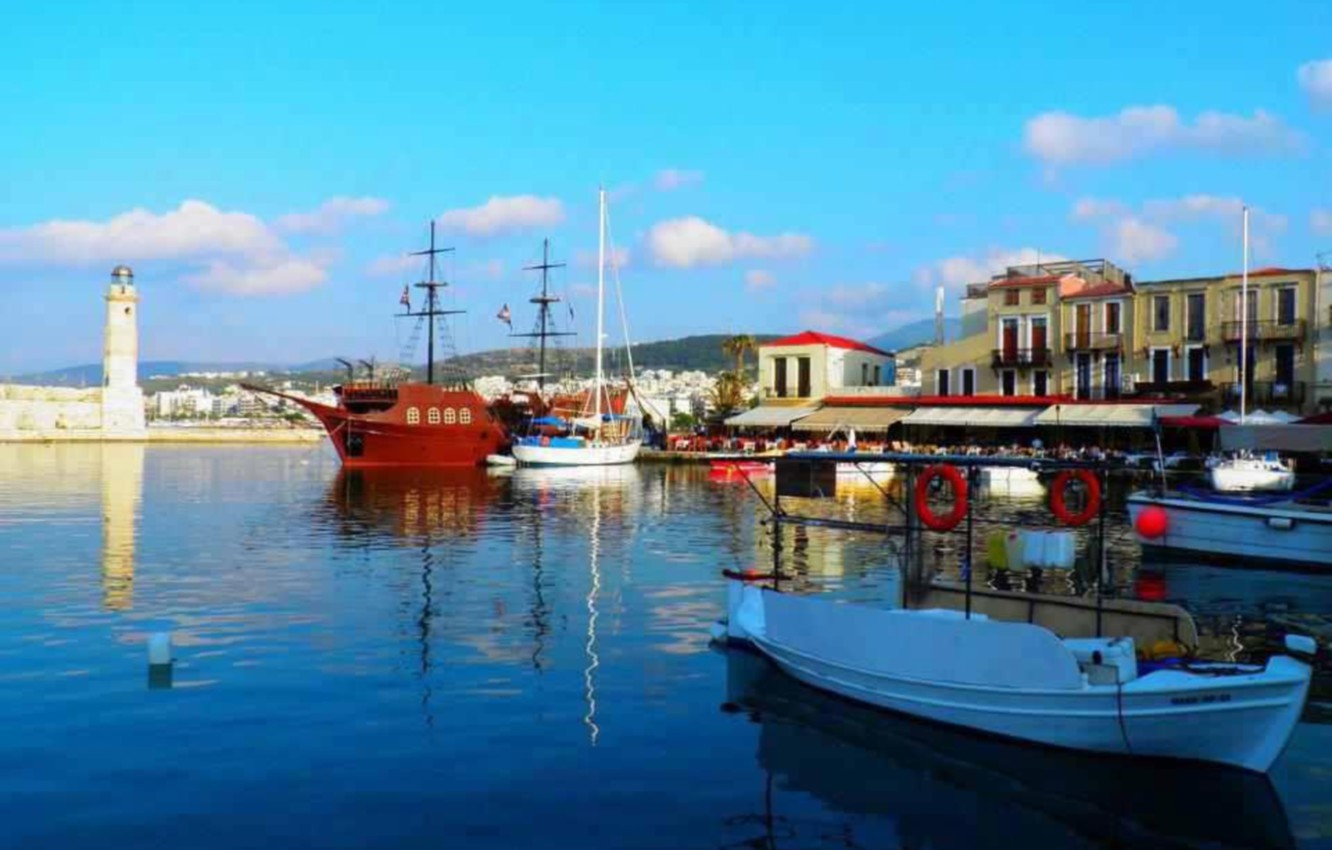 Wallpaper Shore Port Greece Pirs Navi Crete