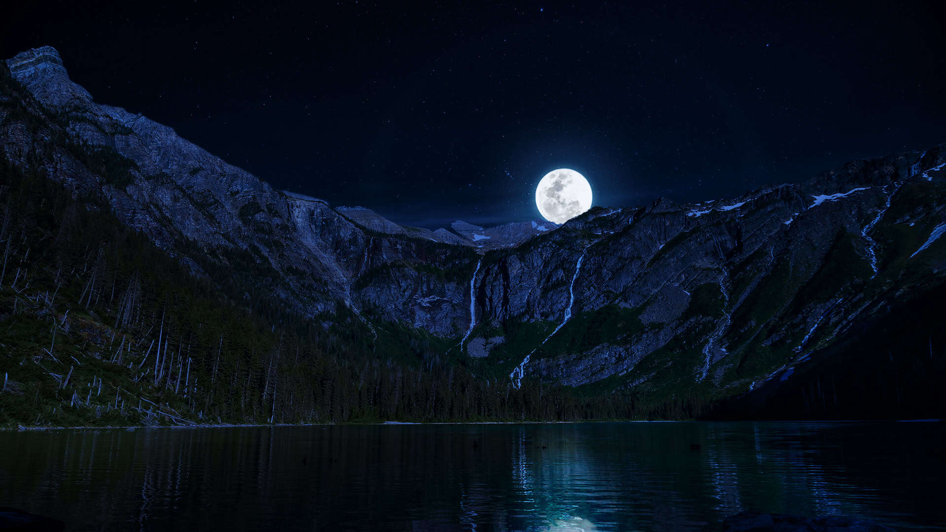 Night Mountain Wallpaper HD