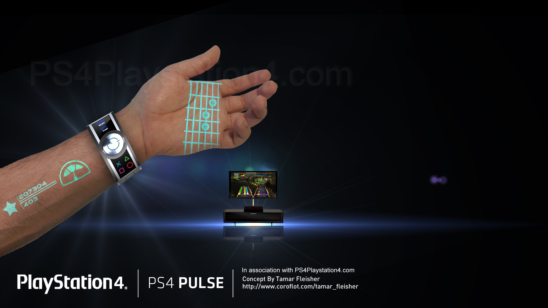 PS4 Controller Pulse   Guitar   Download   Make it your desktop