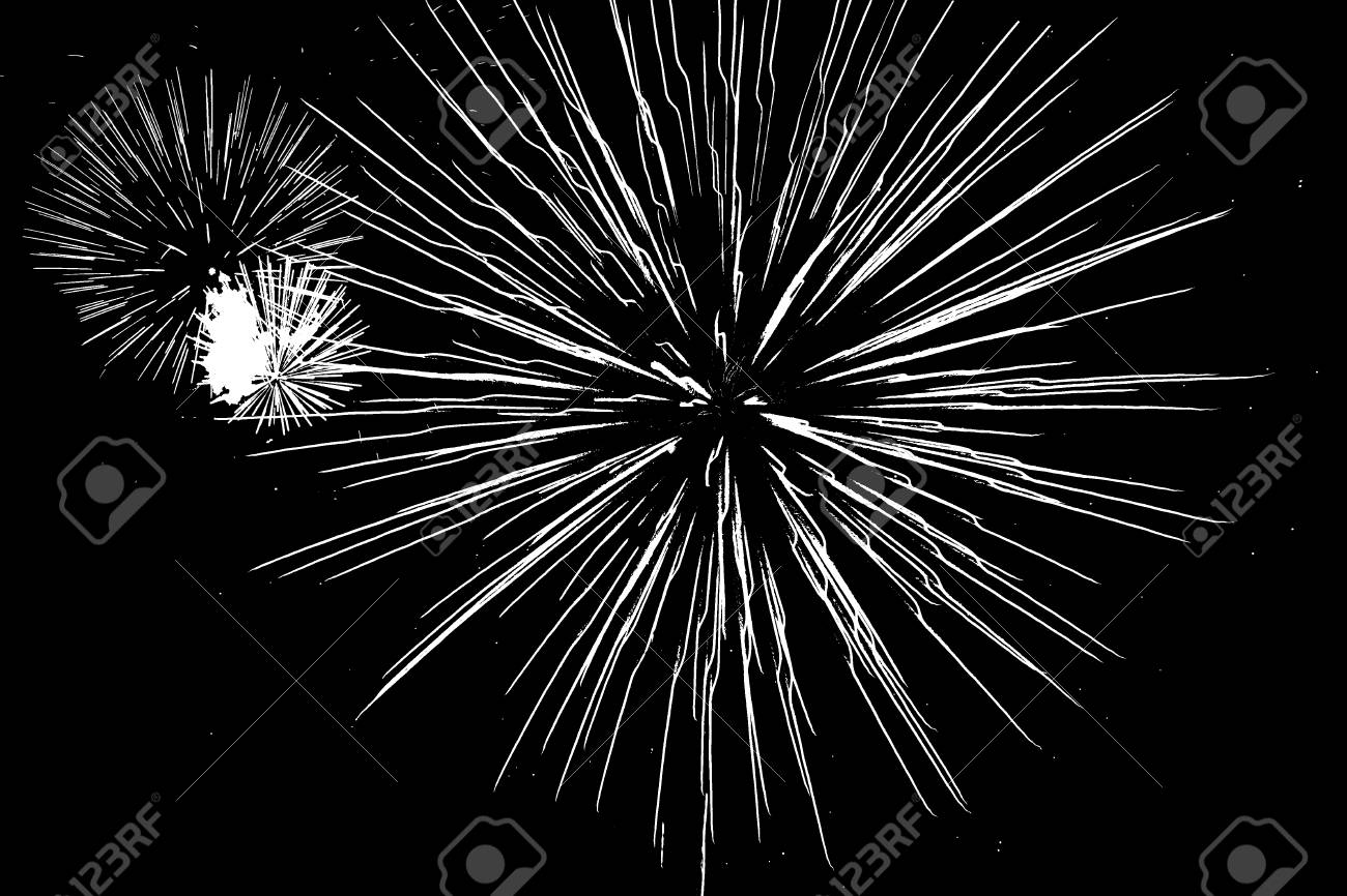 White Firework On Black Scene Active Wallpaper Stock Photo
