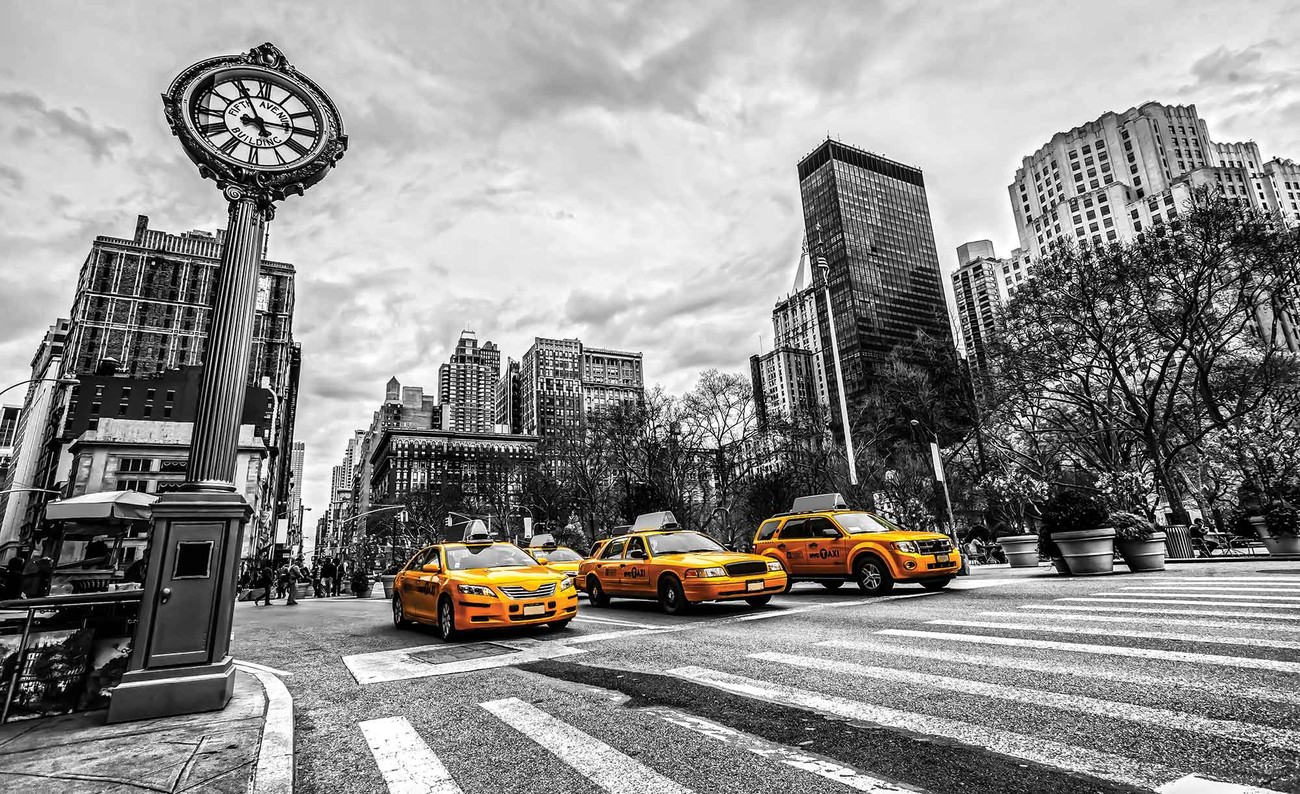 New York City Cabs Wall Paper Mural Buy At Abposters