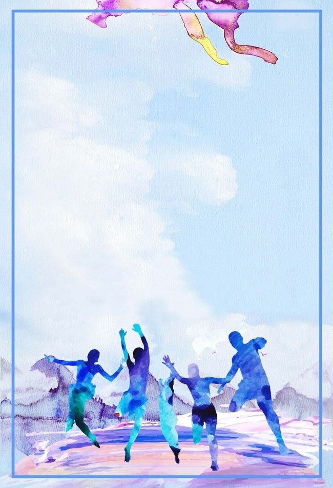 Blue Watercolor Youth Dream Background Material