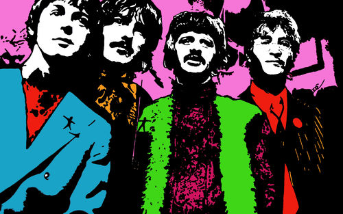 Widescreen The Beatles Psychodelic Wallpaper