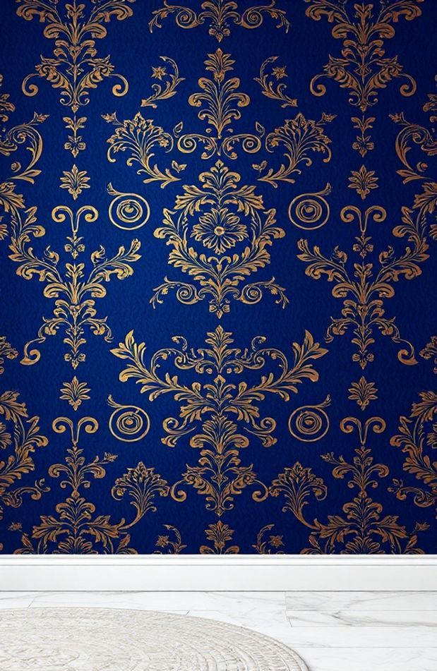 Royal Blue And Gold Wallpaper