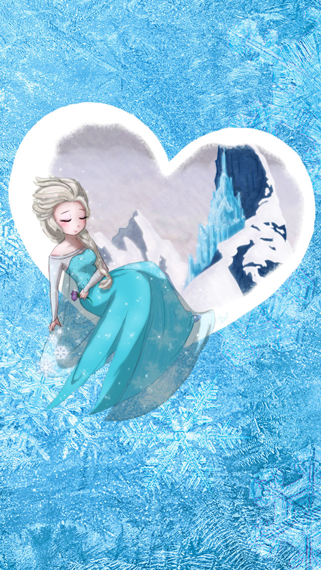 Frozen Elsa Frozen Heart iphone wallpaper