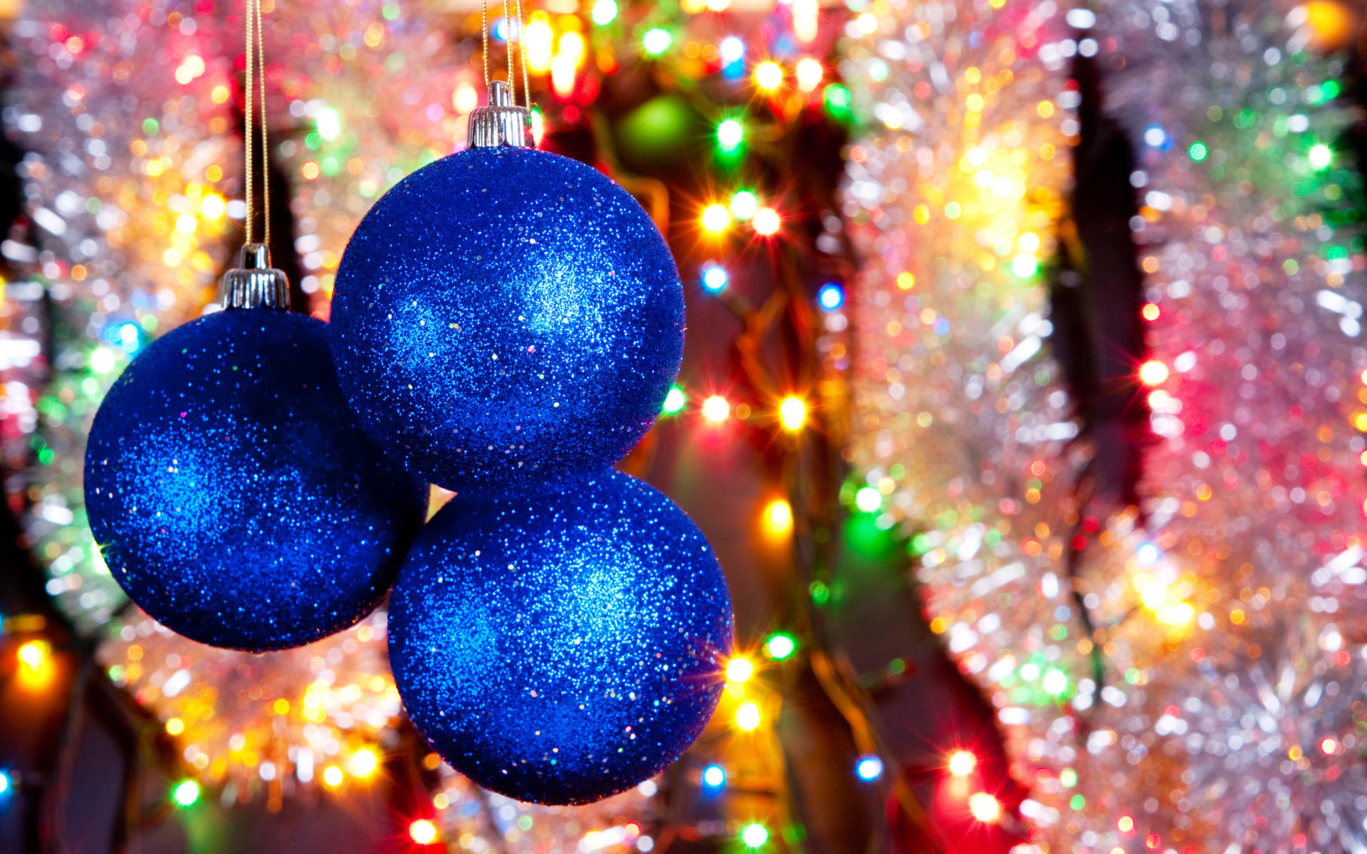 Wallpaper Decoration Christmas Tree Glitter Blue