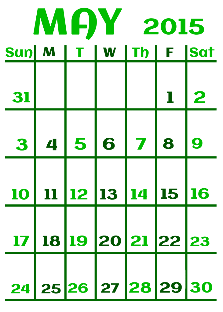 Month of MAY Calendar 2015 Free Wallpaper