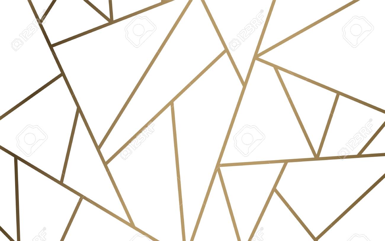 Modern Mosaic Wallpaper In White And Gold Royalty Cliparts
