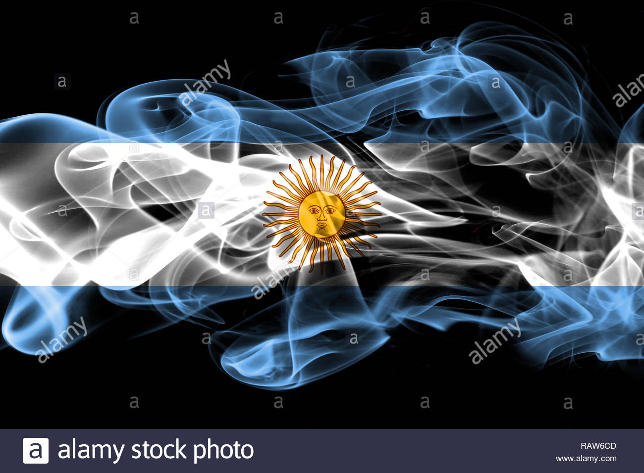 National Flag Of Argentina Made From Colored Smoke Isolated On
