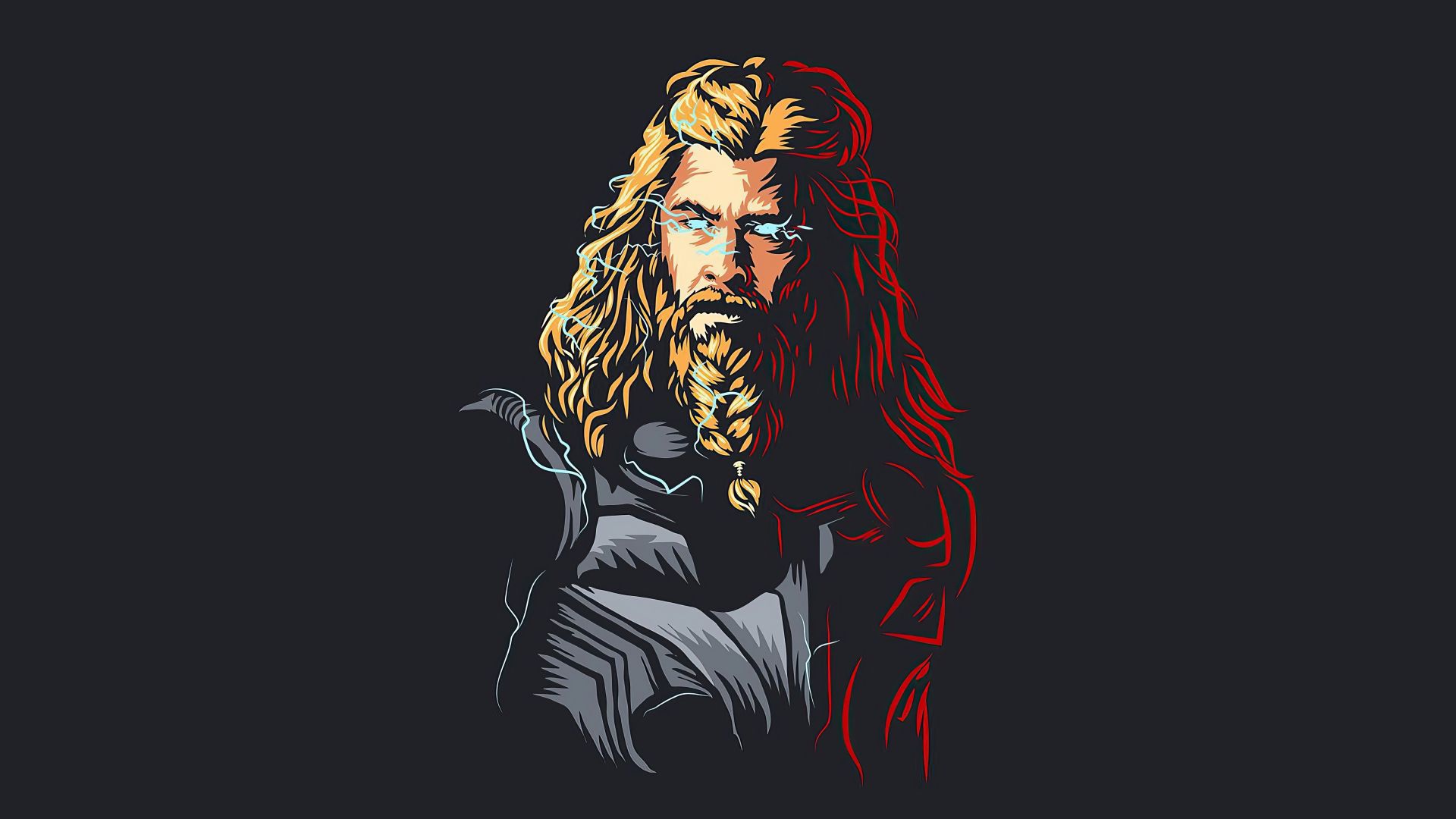 Thor In Beard Blonde Art Wallpaper HD Image Picture