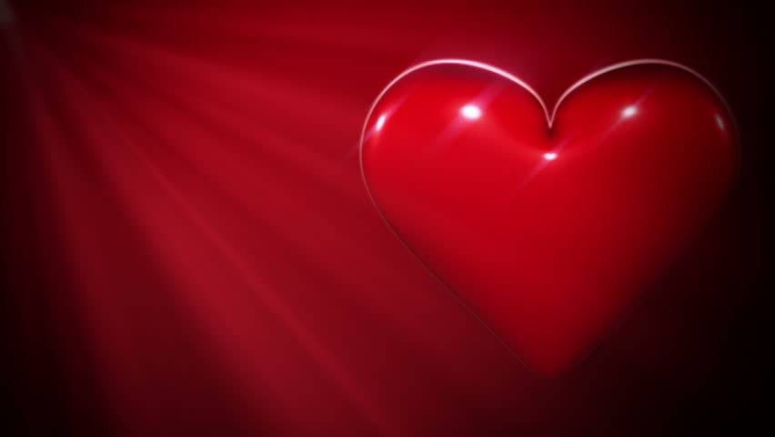 Red Heart In Sparkle Shine Background Animation For Home Videos