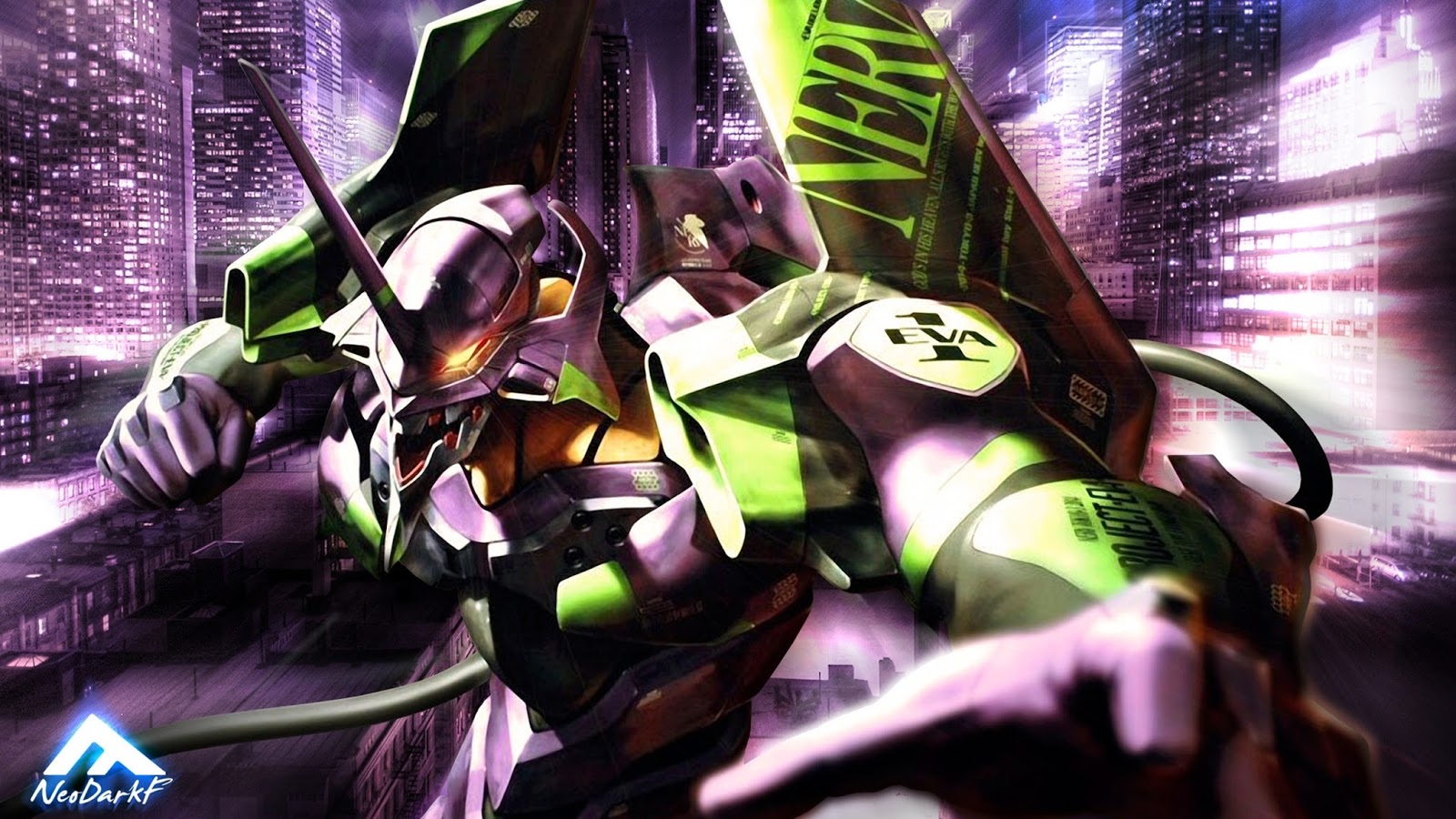 Genesis Evangelion Fighting Anime Mecha Robot Buildings HD Wallpaper