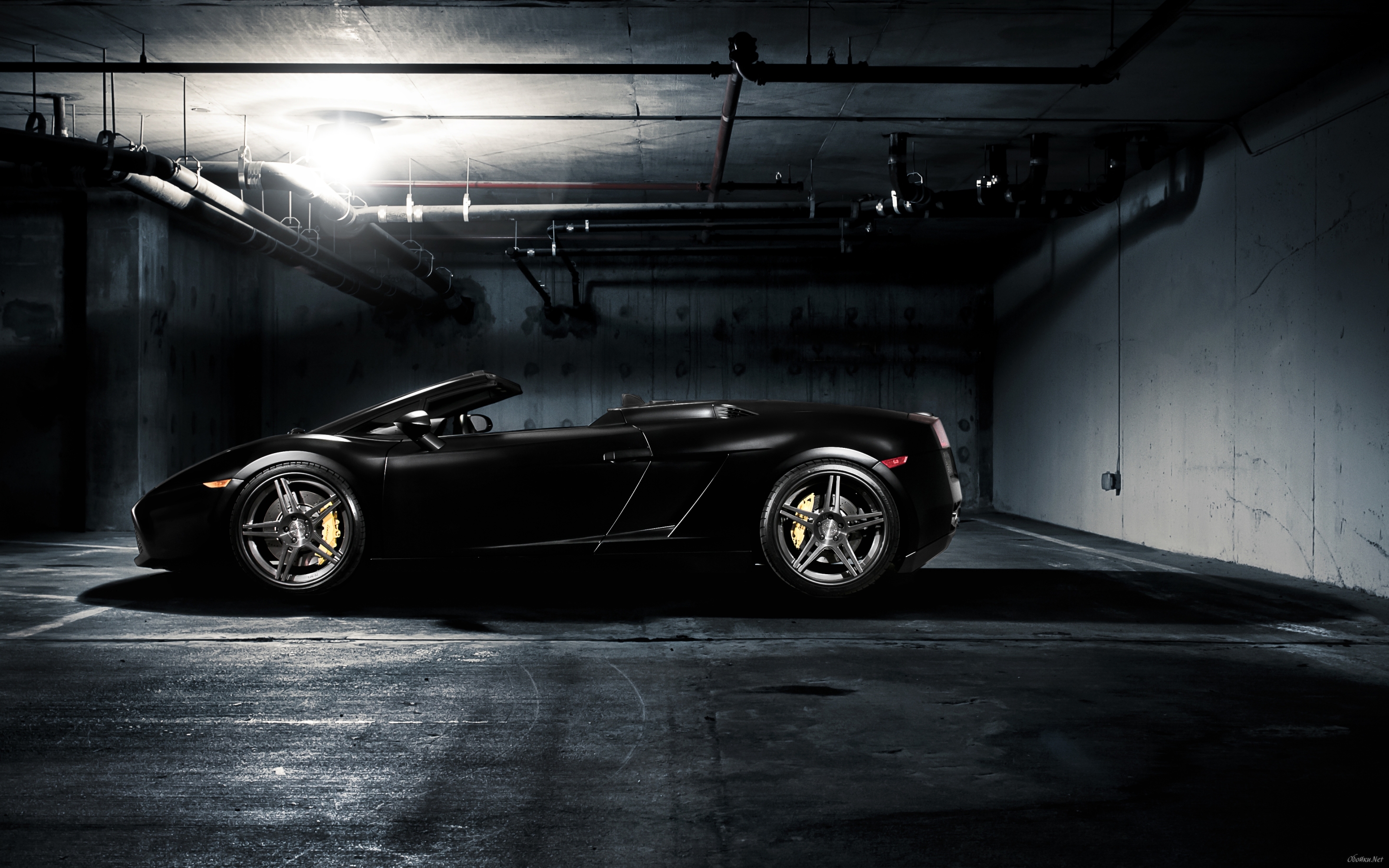 Wallpaper Black Lamborghini Gallardo Sport Car