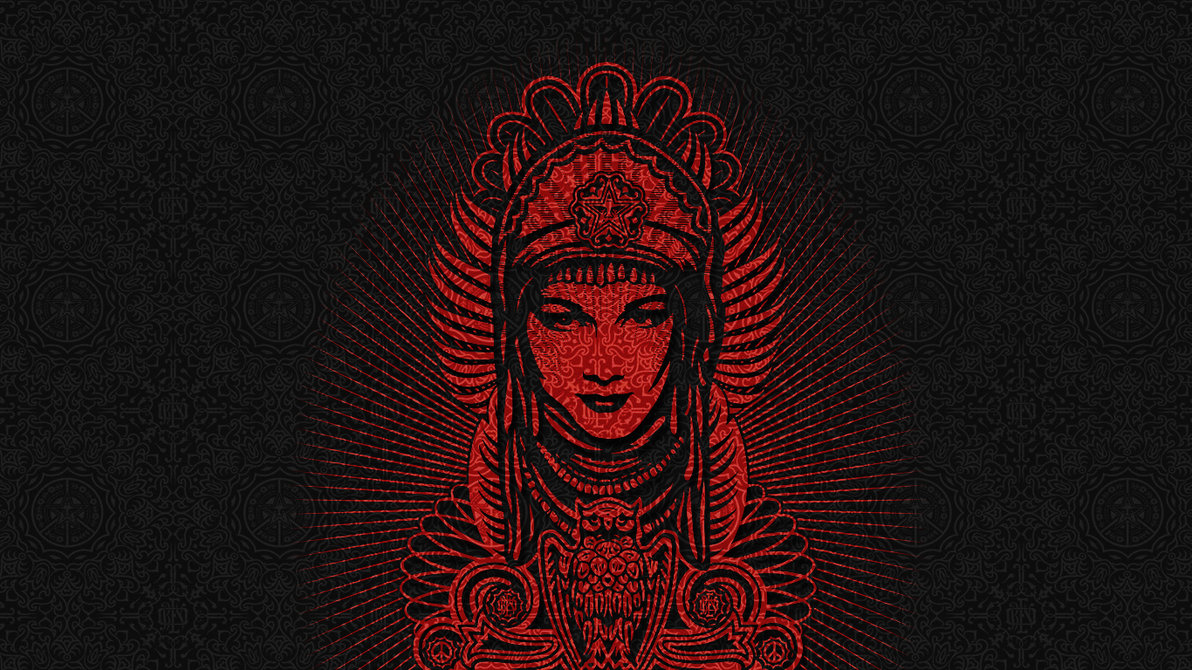 Deviantart More Like Obey Peace Goddess Red Wallpaper By