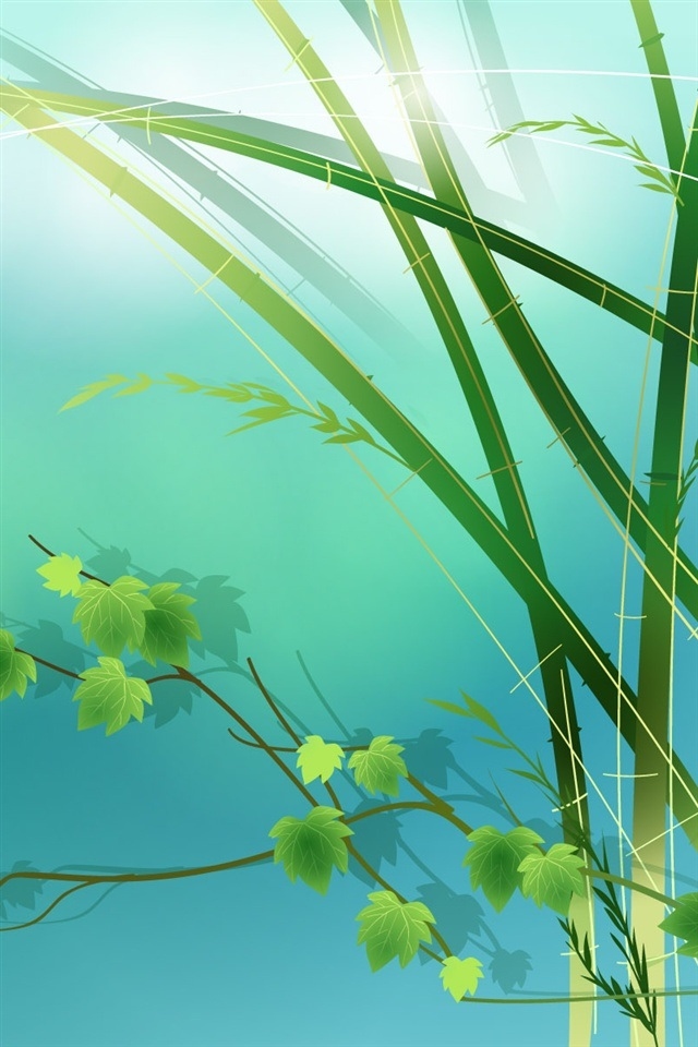 download vector green bamboo leaf wallpapers for ipod touch