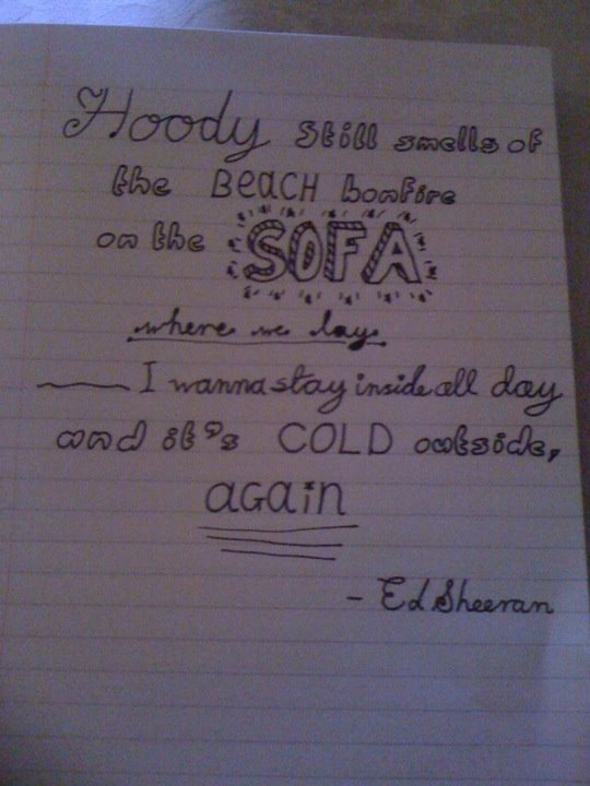 Sofa By Ed Sheeran Lyric Doodle S7owflake