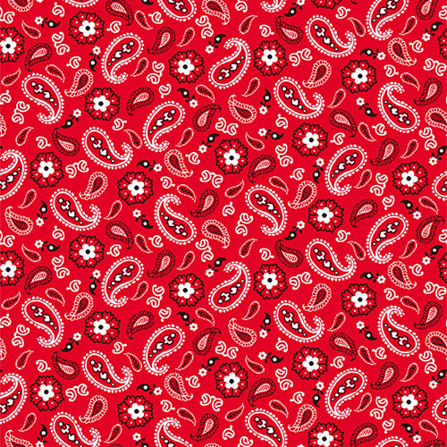 Red Paisley Bandana Background Buckaroo