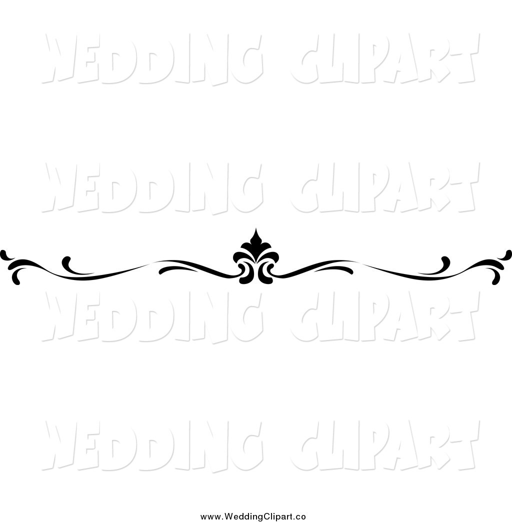 Vector Marriage Clipart Of Black And White Wedding Border Rule By