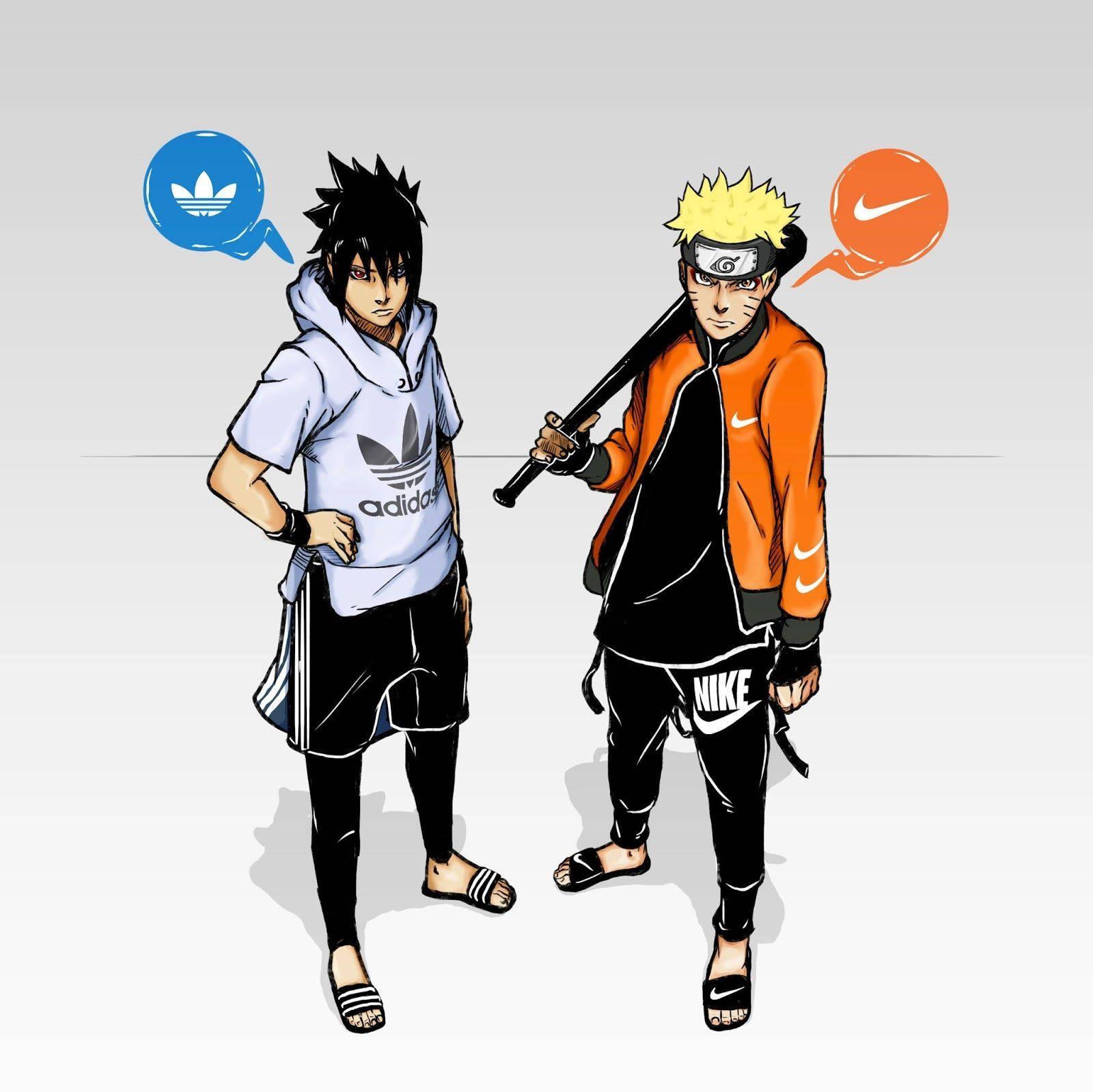 Download Naruto Swag And Sasuke In Adidas And Nike Wallpaper