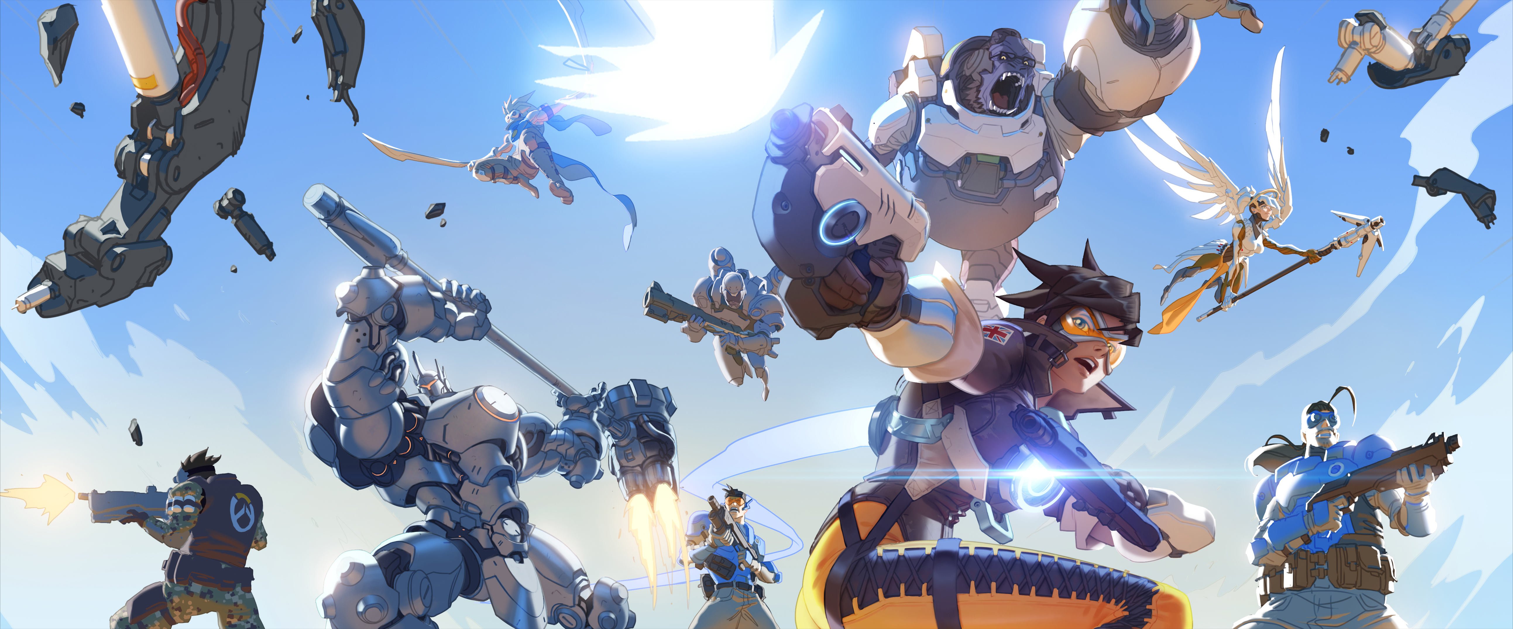 OVERWATCH shooter action fighting sci fi mecha Strategy wallpaper