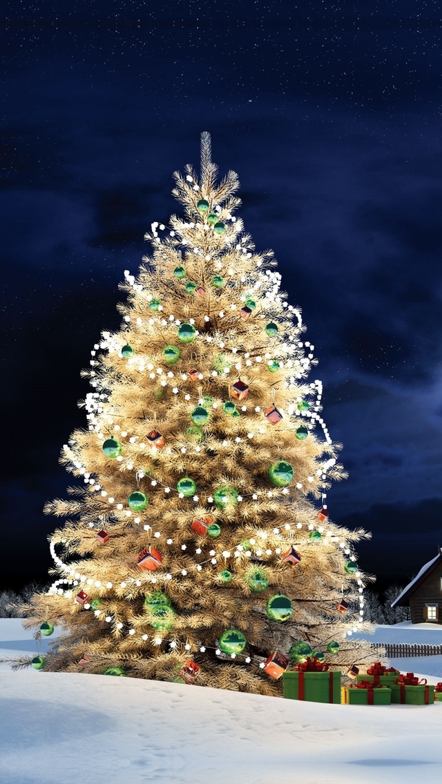 Christmas Tree Wallpaper For iPhone Frosted