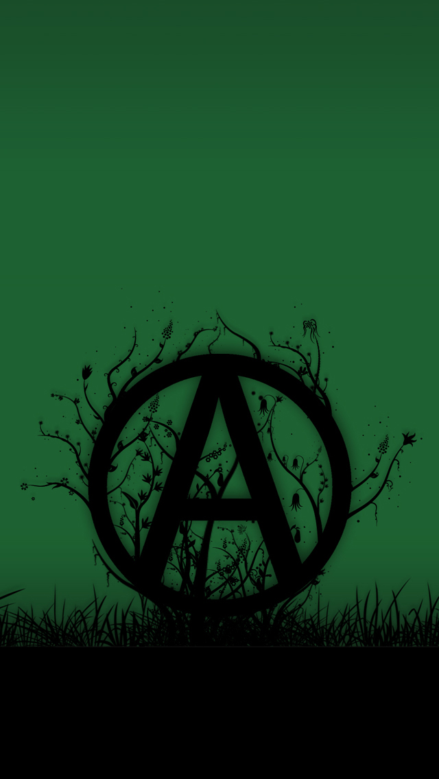 Green Anarchy symbol iPhone 5 Wallpaper 640x1136