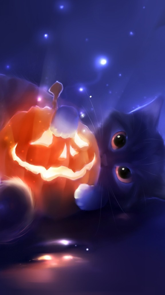 Black Cat Halloween Wallpaper iPhone
