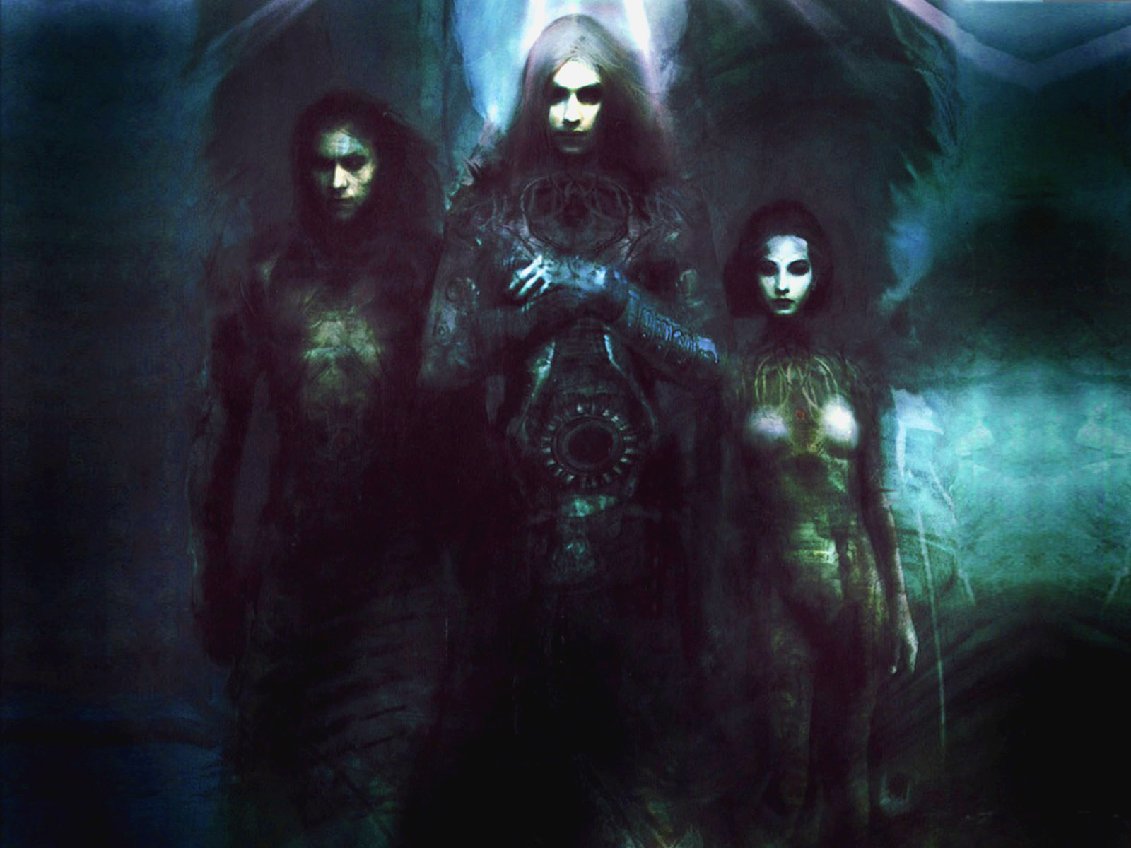 Gothic Fantasy Art Dark Horror Occult Men Women Girl Wings Wallpaper