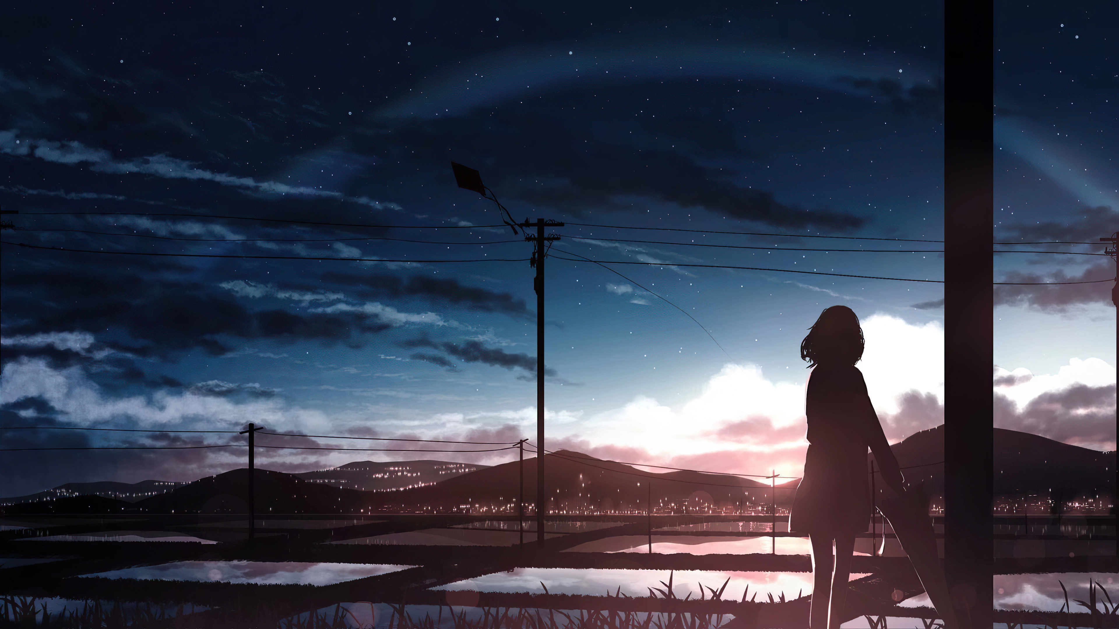 Anime Girl Moescape Alone Standing 4k HD Wallpaper Image Photos
