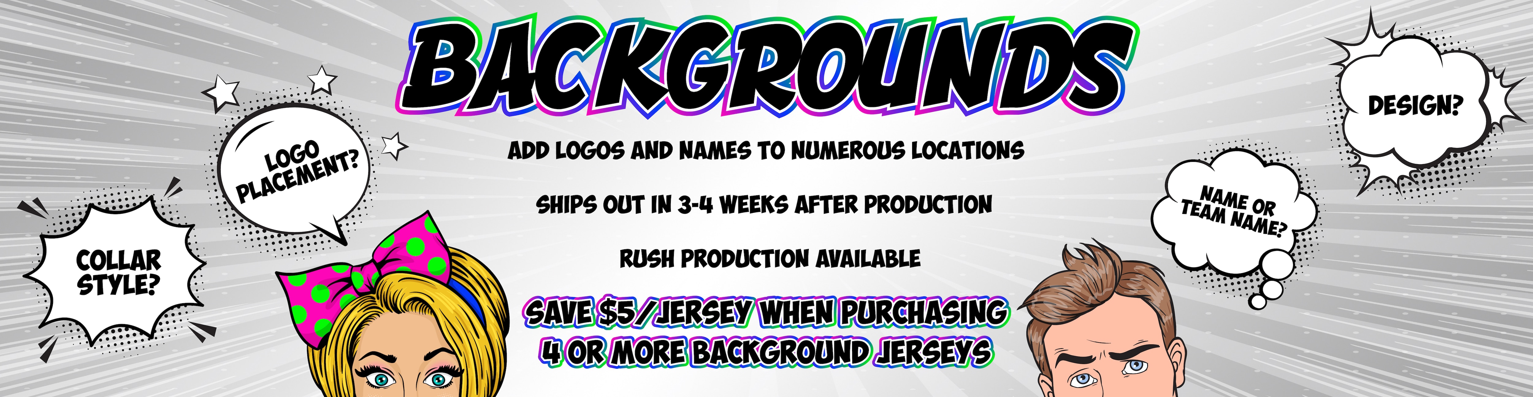 Background Jerseys Color Blocks Logo