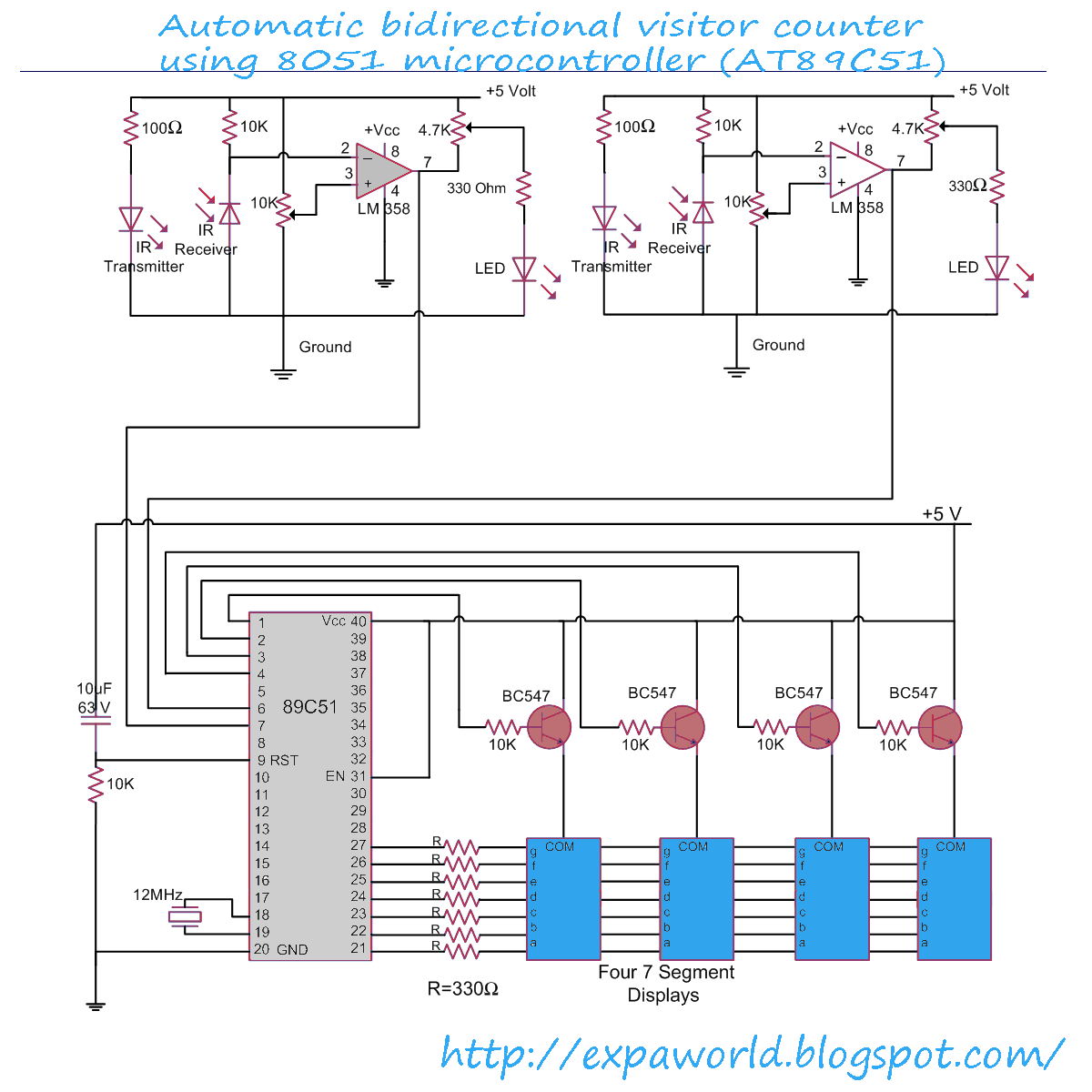 Automatic Bidirectional Visitor Counter Using Microcontroller
