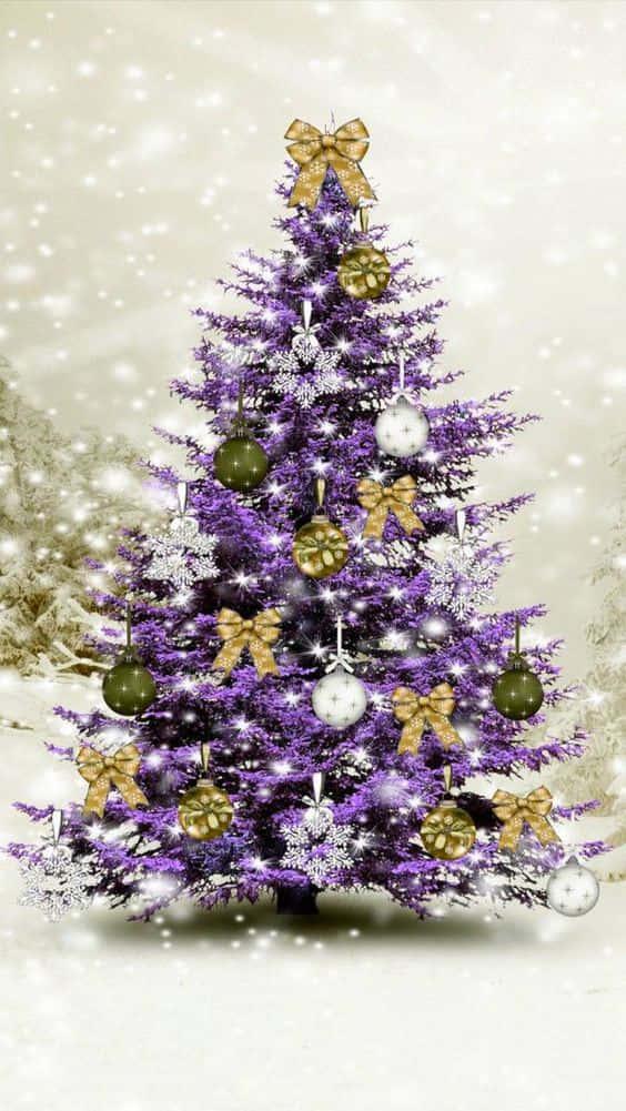 Download Purple Christmas Tree Wallpaper