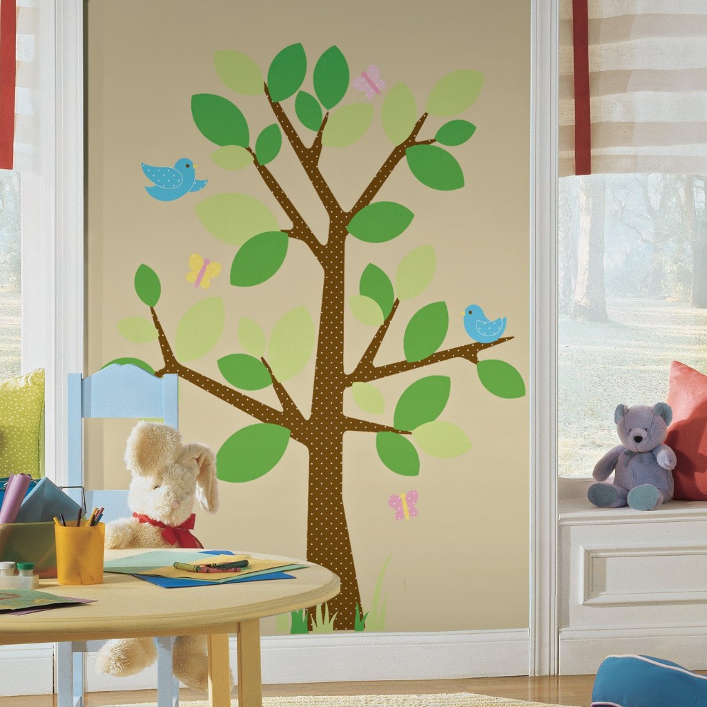 Kids Playroom Wallpaper Design With Tree Themes Furnikidz Best