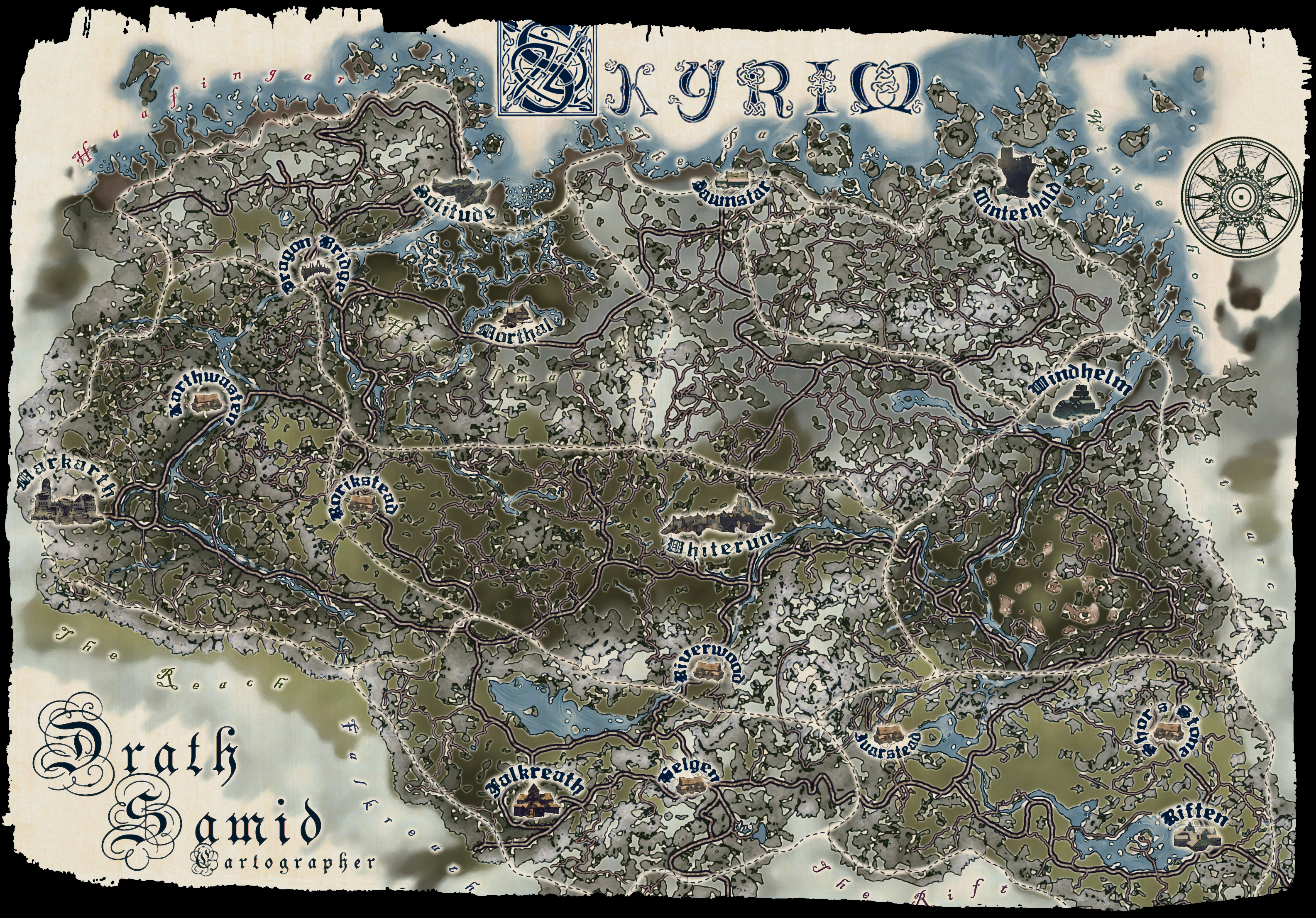 Drath Samid S Map Of Skyrim By Samofsuthsax