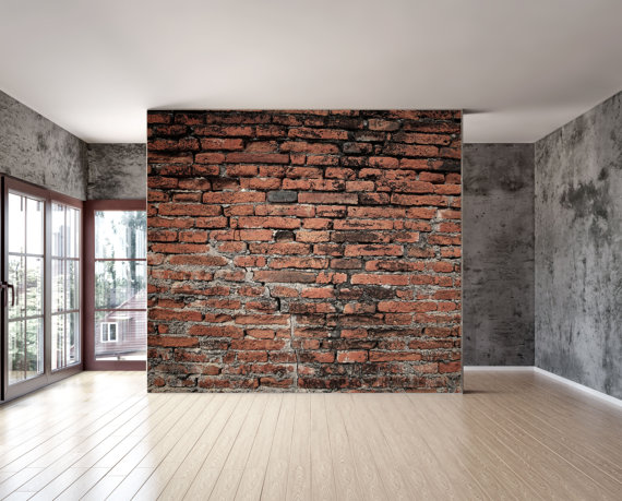 Items Similar To Old Brick Wall Mural Repositionable Peel And Stick