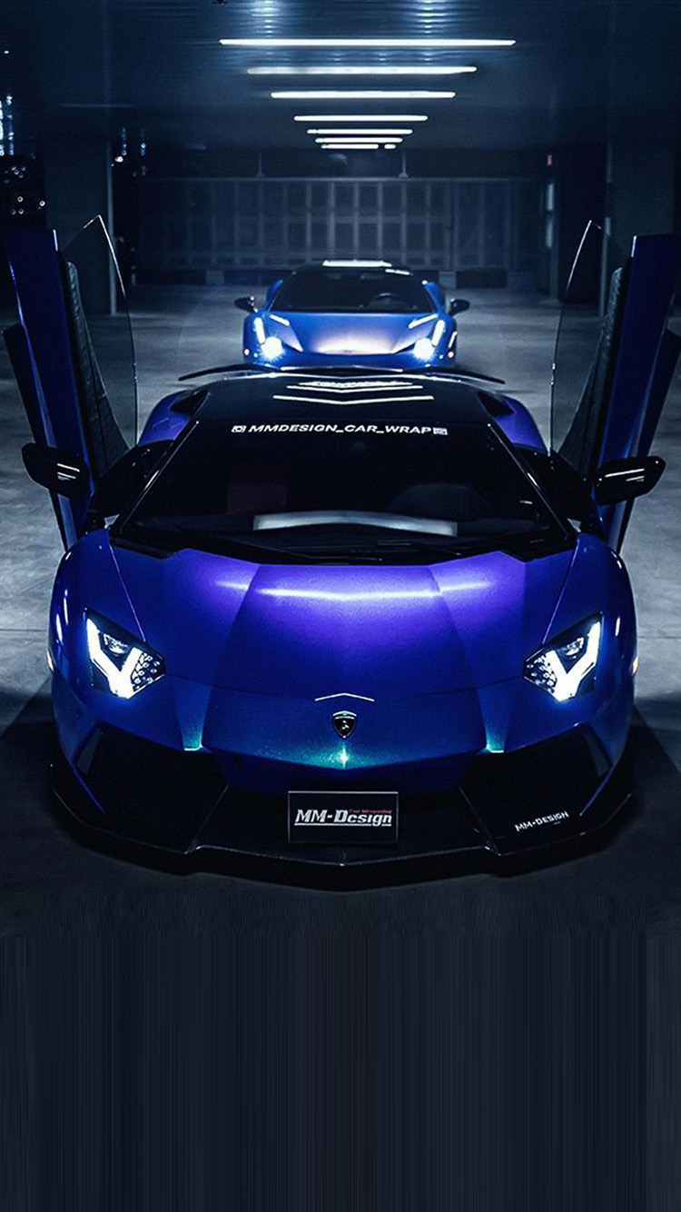 Blue Lamborghini Theme iPhone Wallpaper HD