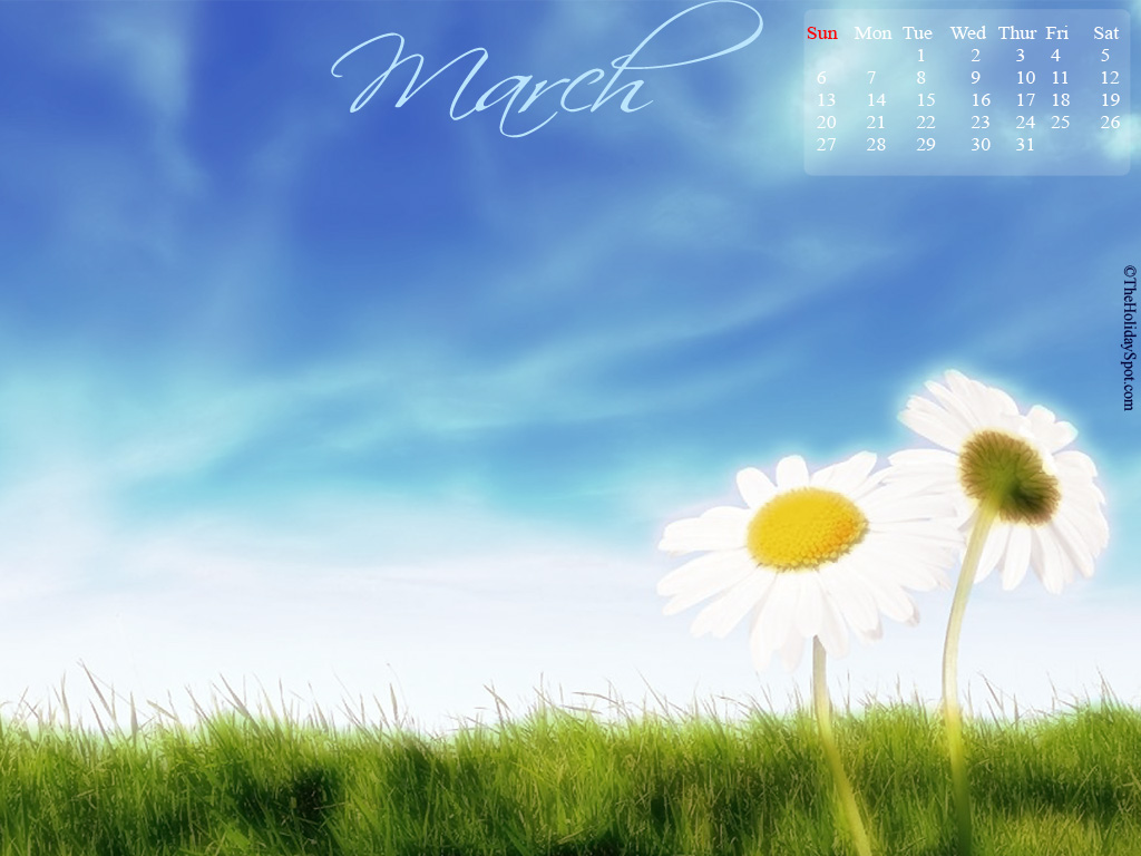 Impress Moment March Desktop Calendar Wallpaper