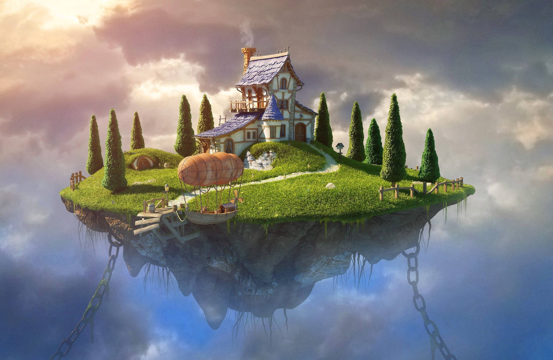 Floating Island Wallpaper
