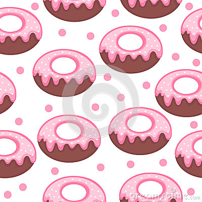 Pink Donut Glaze And Powder Seamless Texture Doughnut