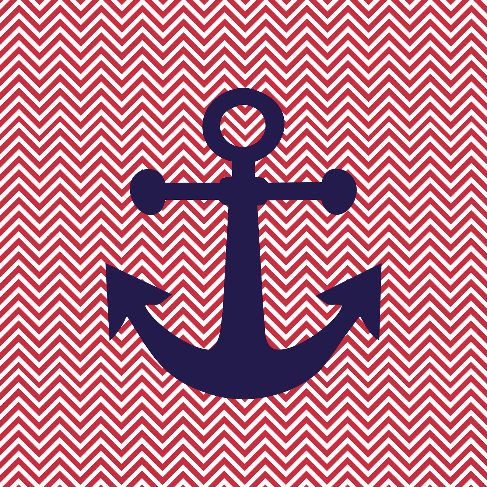 Printable Navy Anchor On Red Chevron If These Walls Could