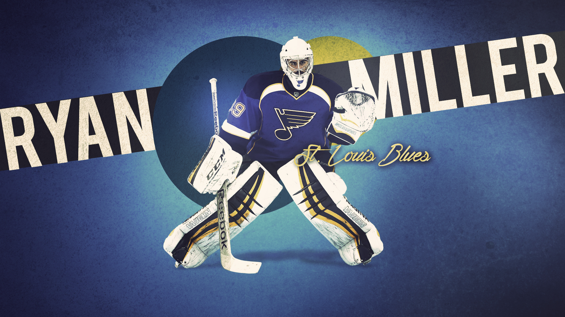 Wallpaper Featuring Goaltender Ryan Miller With The St Louis Blues