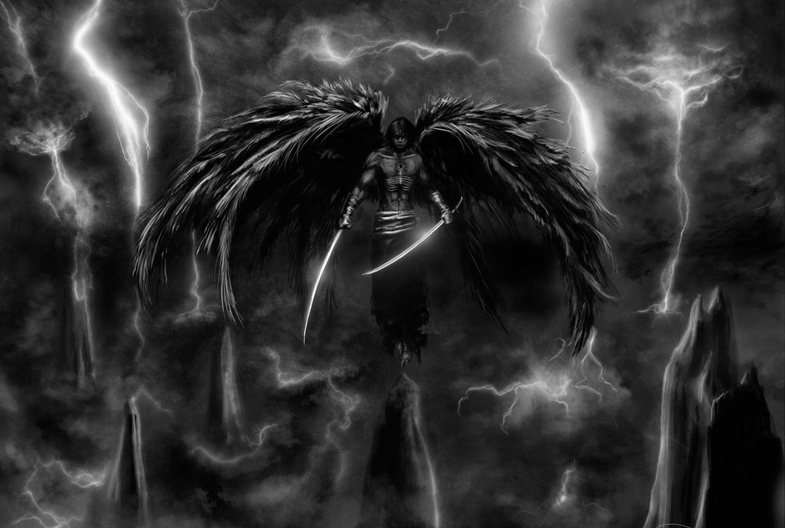 Dark Angel Pic Awesome And Swords Wallpaper Image Picture
