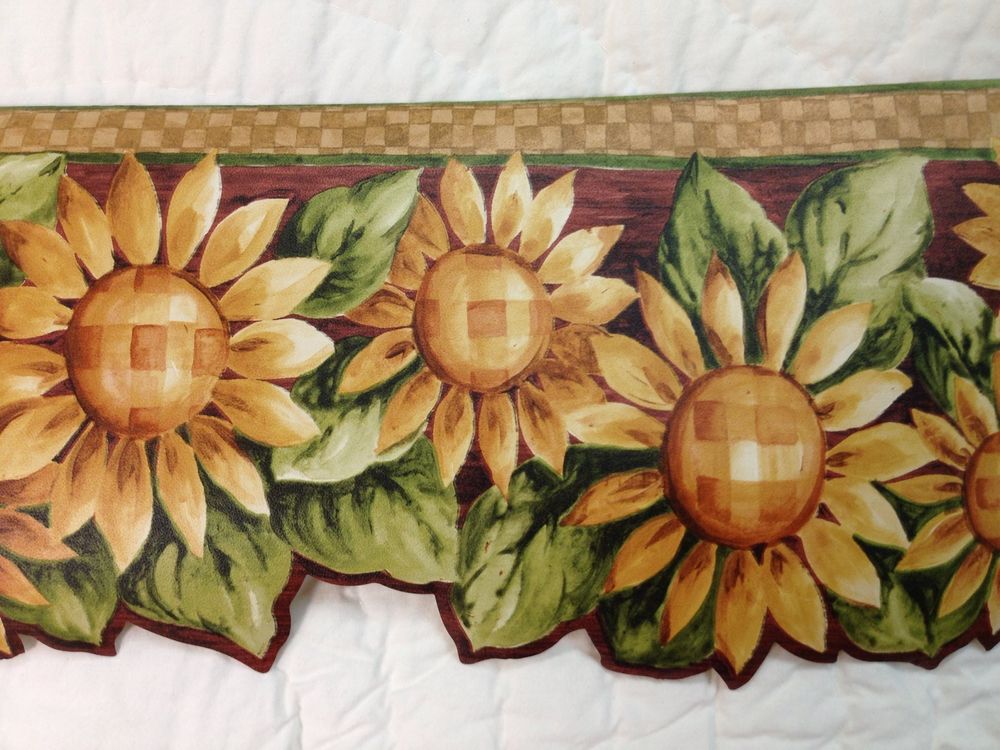 Primitive Country Sunflower Wallpaper Border