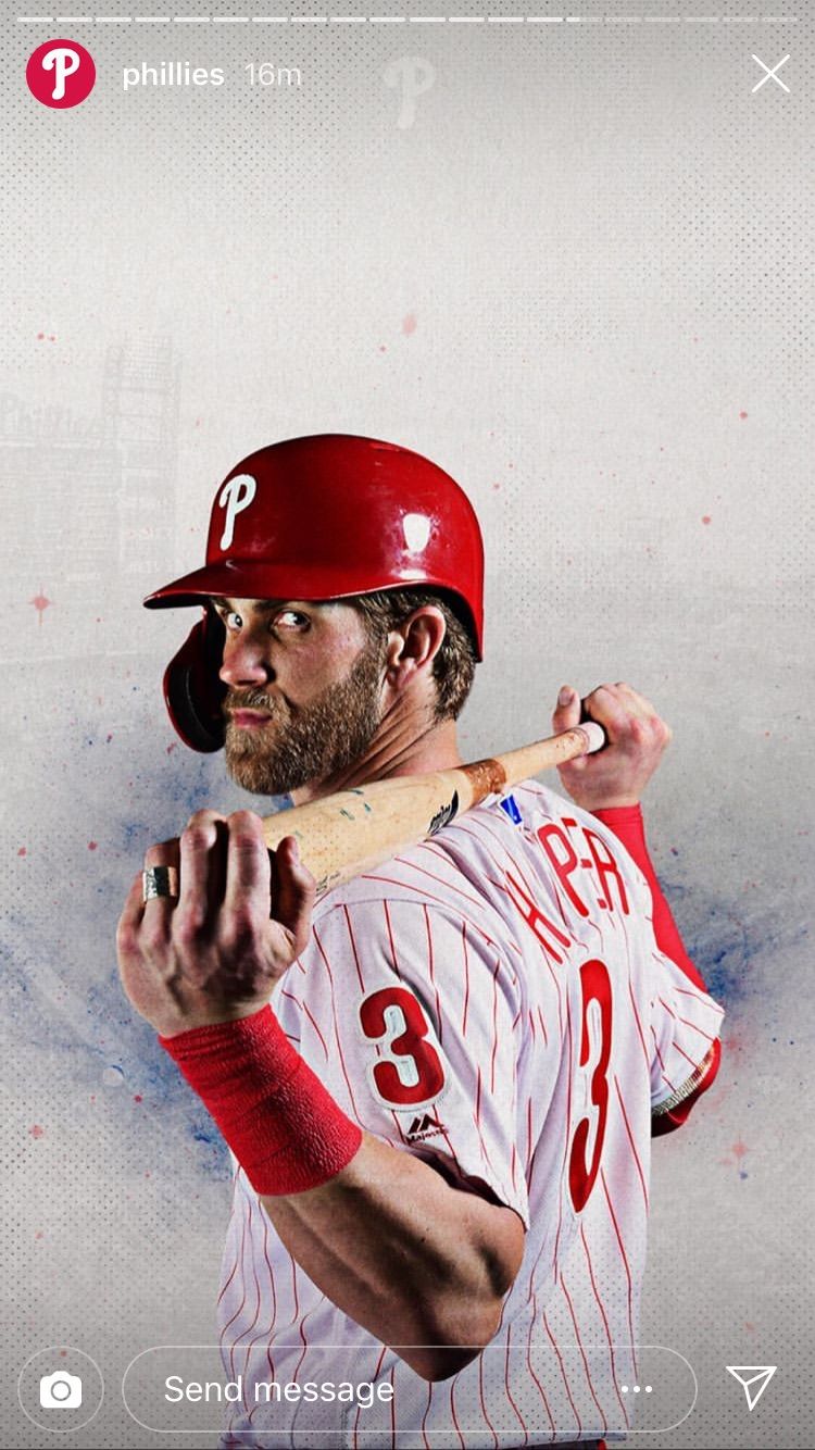🐶🅿️ on X: Bryce Harper wallpaper made by me on phone 📲 requested  @CaileySmith6 Tag a @Phillies fan below ⬇️ 🧡's + ♻️'s appreciated 😌   / X